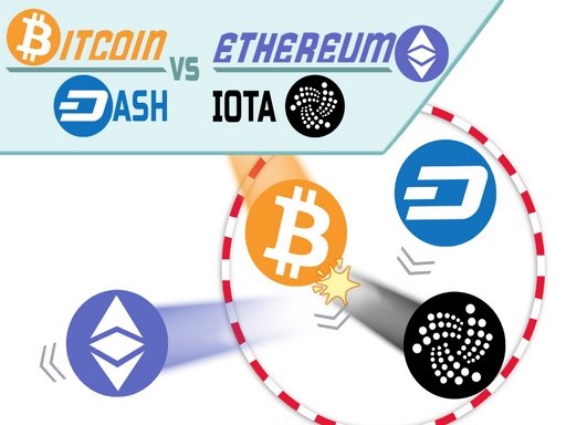BITCOIN vs ETHEREUM DASH IOTA — Aksi